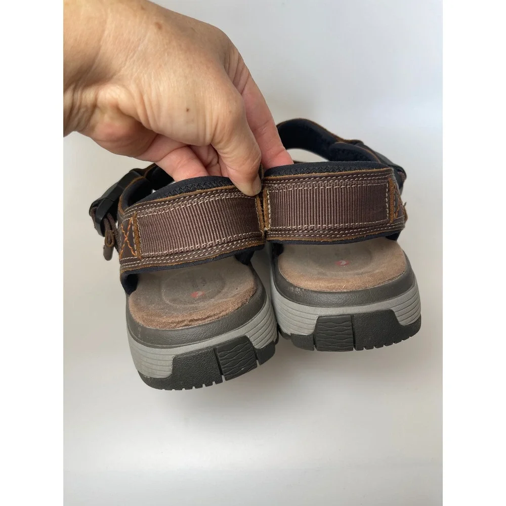 Clarks Unstructured Mens Brown Leather Sandals Size 10 Casual Gorpcore